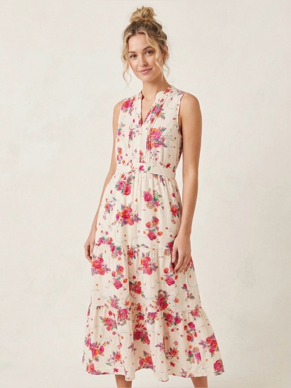 Flying Tomato Boho Floral Garden Party Tiered Maxi Dress - Large